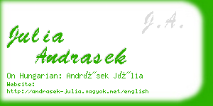 julia andrasek business card
